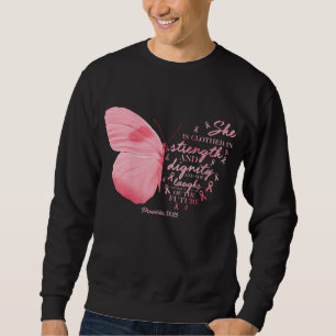 Butterfly Pink Ribbon Brustkrebs Religiöse Frau Sweatshirt