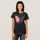 Butterfly Pink Ribbon Brustkrebs T-Shirt (Vorne ganz)