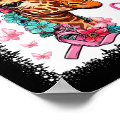 Butterfly Pink Ribbon floral Brustkrebs Awarene Poster (Ecke)
