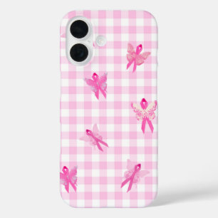 Butterfly Pink Ribbons für die Brustkrebserkrankun iPhone 16 Hülle
