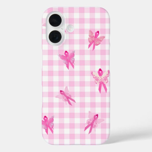 Butterfly Pink Ribbons für die Brustkrebserkrankun Case-Mate iPhone Hülle (Rückseite)