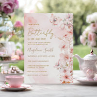 Butterfly Pink Rose Garden Girl Babydusche