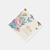 Butterfly Pink Rose Garden Girl Babydusche Serviette (Ecke)