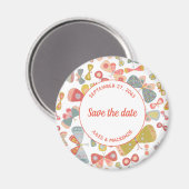 Butterfly Pink Save the Date grün Magnet (Vorderseite/Rückseite)
