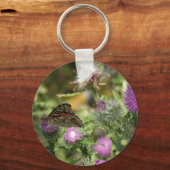 Butterfly Pink Thorn Foto Schlüsselring Schlüsselanhänger (Vorderseite)