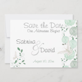 Butterfly Pistachio Chrysanthemum Save the Date