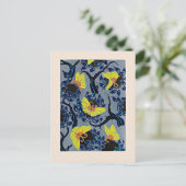 Butterfly Pochoir, Art Nouveau-Muster, Postkarte (Stehend Vorderseite)