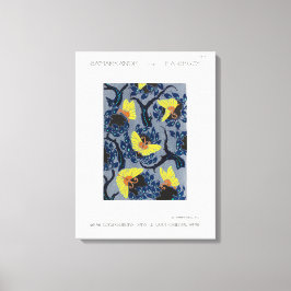 Butterfly-Pochoir-Muster im Jugendstil Leinwanddruck