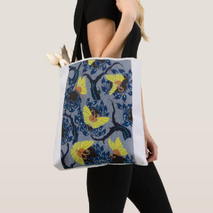 Butterfly-Pochoir-Muster im Jugendstil Tasche