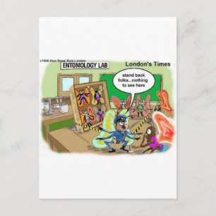 Butterfly Police Offbeat Cartoon Funny Gifts & T-S Postkarte