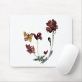 Butterfly Poppy-Blume Mousepad (Mit Mouse)
