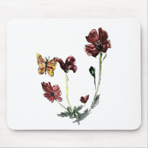 Butterfly Poppy-Blume Mousepad