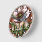 Butterfly Poppy Runde Wanduhr (Winkel)