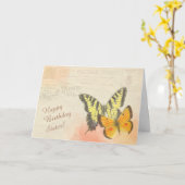 Butterfly Postcard Schwester Geburtstag Gruß Karte (Gelbe Blume)