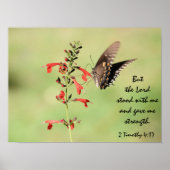 Butterfly Poster mit Verse über Gottes Stärke (Vorne)