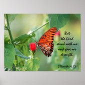 Butterfly Poster mit Verse über Gottes Stärke (Vorne)