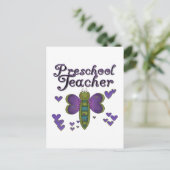 Butterfly Preschool Teacher Tshirts und Geschenke Postkarte (Stehend Vorderseite)