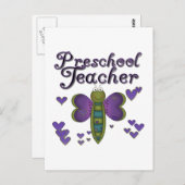 Butterfly Preschool Teacher Tshirts und Geschenke Postkarte (Vorne/Hinten)