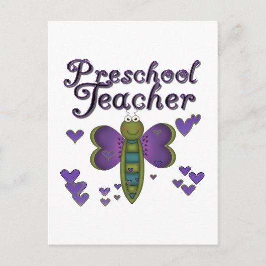 Butterfly Preschool Teacher Tshirts und Geschenke Postkarte (Vorderseite)