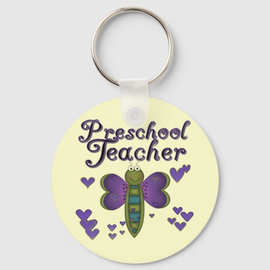 Butterfly Preschool Teacher Tshirts und Geschenke Schlüsselanhänger (Vorderseite)