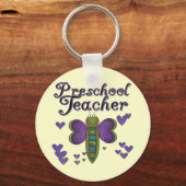 Butterfly Preschool Teacher Tshirts und Geschenke Schlüsselanhänger (Vorderseite)