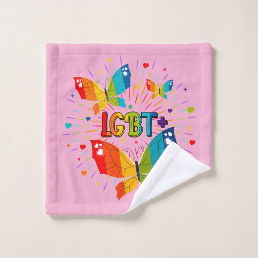 Butterfly Pride Liebe ist Liebe LGBT Awareness Badhandtuch Set (Waschlappen)
