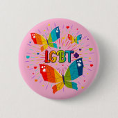 Butterfly Pride Liebe ist Liebe LGBT Awareness Button (Vorderseite)