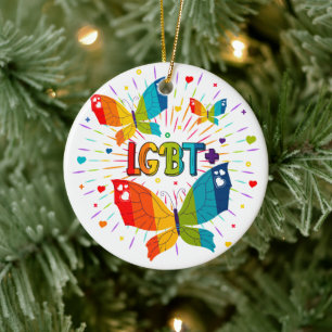 Butterfly Pride Liebe ist Liebe LGBT Awareness Keramik Ornament