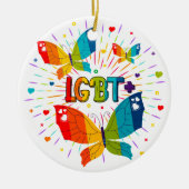 Butterfly Pride Liebe ist Liebe LGBT Awareness Keramik Ornament (Vorne)