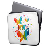 Butterfly Pride Liebe ist Liebe LGBT Awareness Laptopschutzhülle (Vorderseite Links)