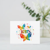 Butterfly Pride Liebe ist Liebe LGBT Awareness Postkarte (Stehend Vorderseite)