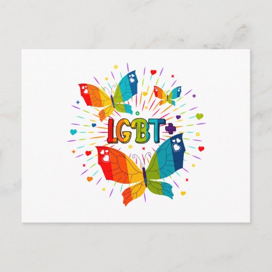 Butterfly Pride Liebe ist Liebe LGBT Awareness Postkarte (Vorderseite)