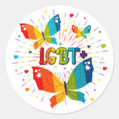 Butterfly Pride Liebe ist Liebe LGBT Awareness Runder Aufkleber (Vorderseite)