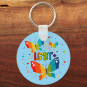 Butterfly Pride Liebe ist Liebe LGBT Awareness Schlüsselanhänger (Vorderseite)