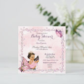 Butterfly Princess Baby Girl Einladung (Stehend Vorderseite)