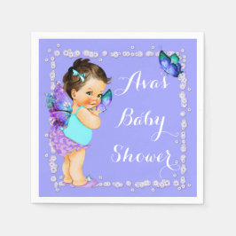 Butterfly Princess Baby Girl Lavender Napkins Serviette