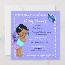 Butterfly Princess Baby Girl Lila Türkis Einladung