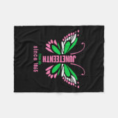 Butterfly Queen Niedlich Aka Juneteenth T-Shirt Fleecedecke (Vorderseite (Horizontal))