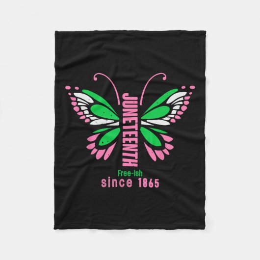Butterfly Queen Niedlich Aka Juneteenth T-Shirt Fleecedecke (Vorderseite)