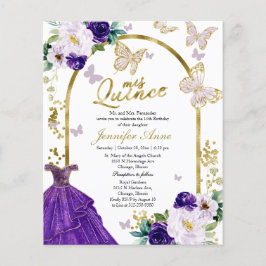 Butterfly Quince Bilingual Budget Einladungen