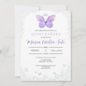 Butterfly Quinceañera Einladung (Spanisch) (Vorderseite)