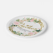 Butterfly Quinceanera Paper Teller Blush Floral (Schrägansicht)