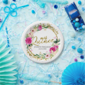 Butterfly Quinceanera Paper Teller Hot Pink Floral (Party)