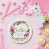 Butterfly Quinceanera Paper Teller Hot Pink Floral (Party)