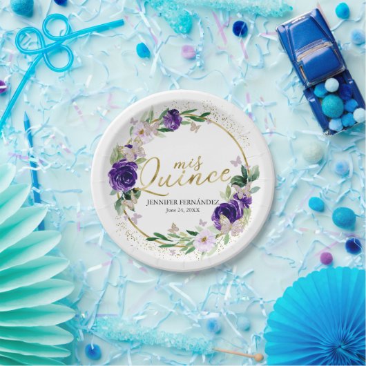 Butterfly Quinceanera Paper Teller Lila (Party)