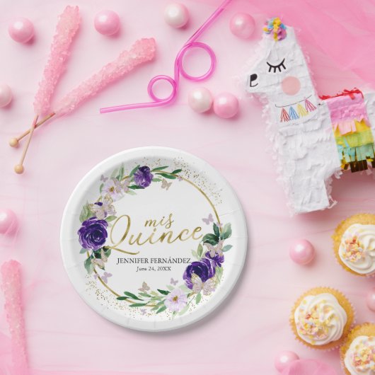 Butterfly Quinceanera Paper Teller Lila (Party)