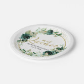 Butterfly Quinceanera Teller Grüne Blüte (Schrägansicht)