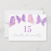 Butterfly Quinceañera UAWG Response Card RSVP Karte (Rückseite)