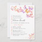 Butterfly Quinceanera und Mass 15. Geburtstag Einladung (Vorderseite)