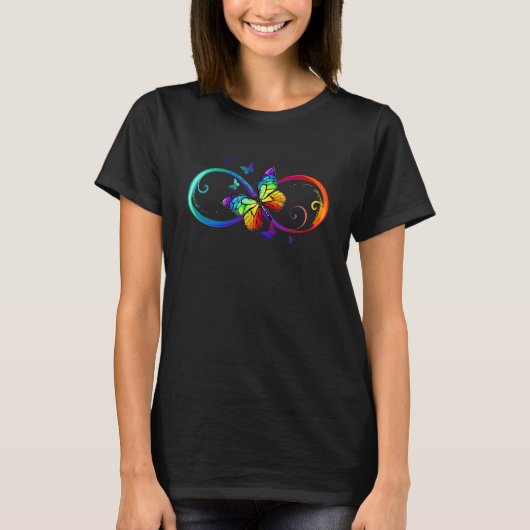 Butterfly Rainbow infinity Symbol Sign T-Shirt (Vorderseite)
